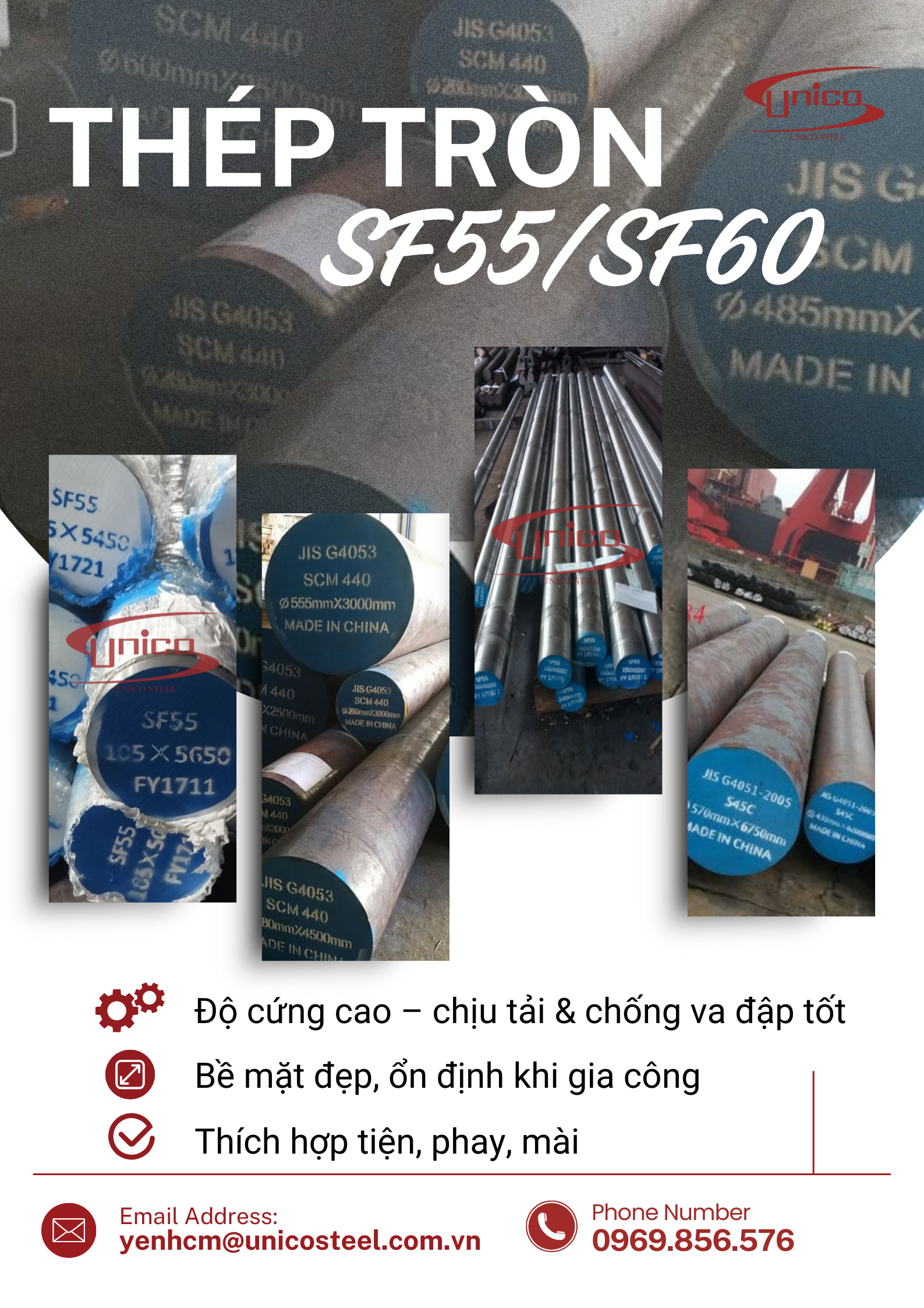 CUNG CẤP THÉP SF55 – SF60 TRÒN ĐẶC GIÁ TỐT